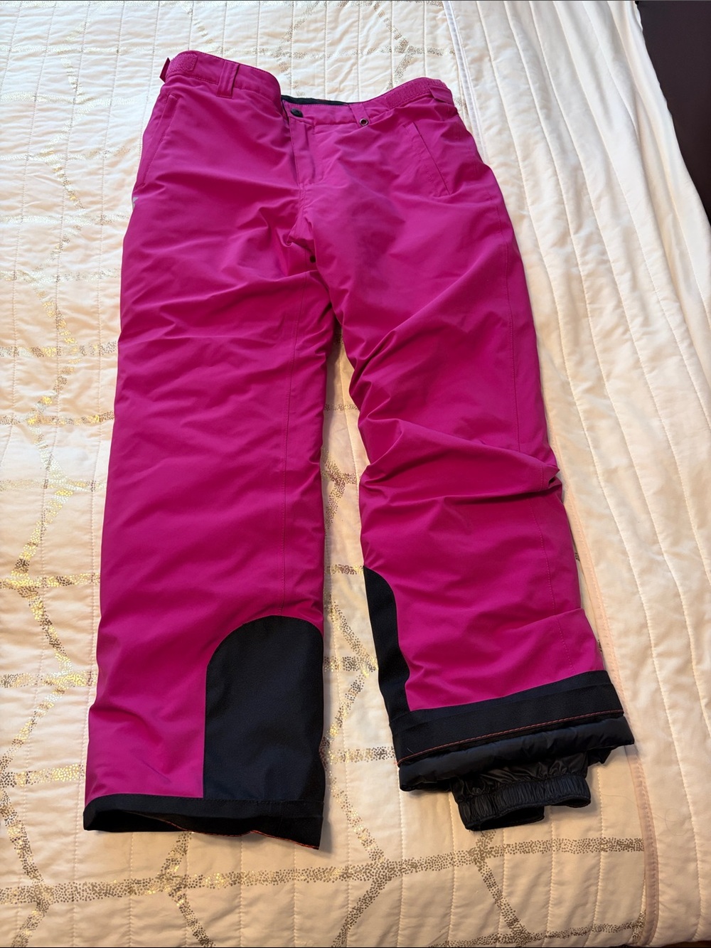 Under Armour Kids Hot Pink Snow Pants with Black Reinforced Cuffs